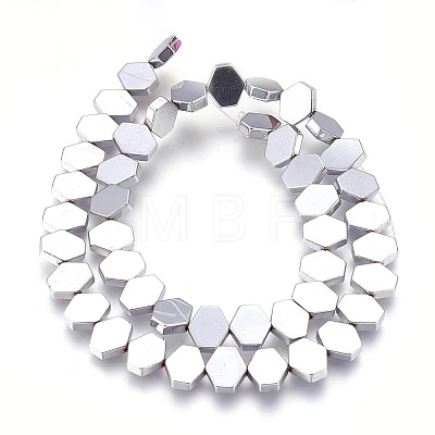 Electroplated Non-magnetic Synthetic Hematite Beads Strands G-P392-K-1