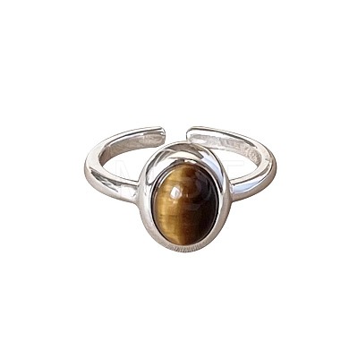 Brass with Tiger Eye Cuff Open Rings FS-WG4ACC0-03-1