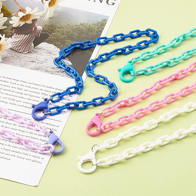 Personalized ABS Plastic Cable Chain Necklaces NJEW-JN03480-1