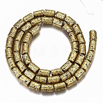 Electroplated Natural Lava Rock Bead Strands G-T131-38G-1