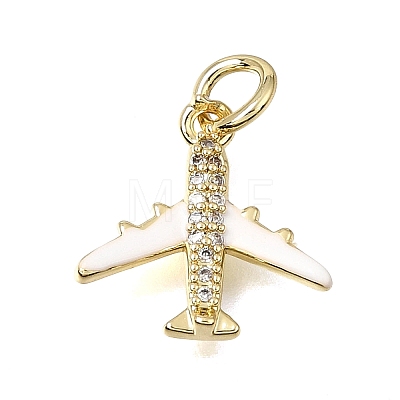 Brass Micro Pave Clear Cubic Zirconia Charms CU-CBAEEA8-36A-G-1