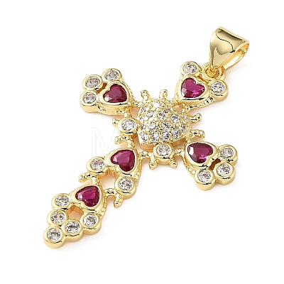 Brass Micro Pave Cubic Zirconia Pendants KK-H279-09G-05-1