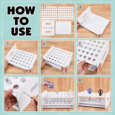 Desktop 35-Hole PVC Scissors Storage Racks ODIS-WH0079-088A-1