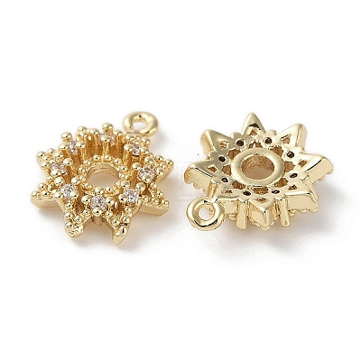 Brass Micro Pave Clear Cubic Zirconia Charms KK-G491-12G-1