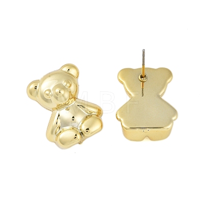 Bear CCB Plastic Stud Earrings for Women EJEW-Q382-04A-G-1
