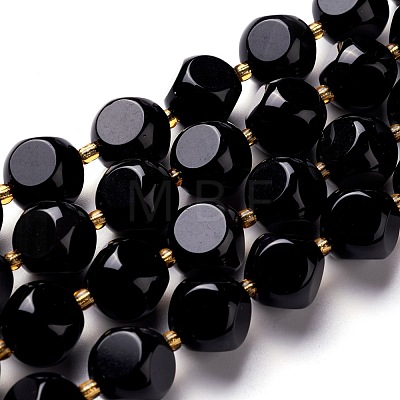 Natural Obsidian Beads Strands G-M367-08D-1