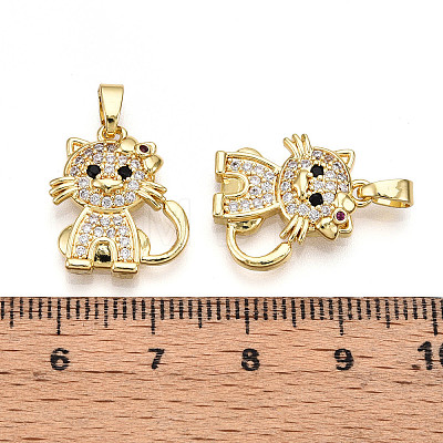 Brass Micro Pave Cubic Zirconia Pendants KK-N257-28G-1