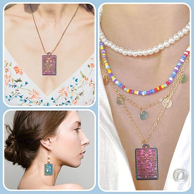 12Pcs 6 Style Rack Plating Rainbow Color Alloy Pendants FIND-CA0004-52-1