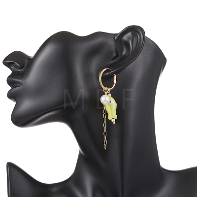 304 Stainless Steel Fish Hoop Earrings EJEW-JE06748-1