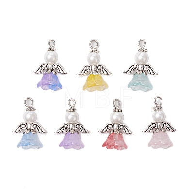 Glass Pearl Pendants PALLOY-JF03655-01-1