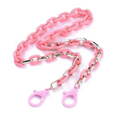 Personalized Acrylic & CCB Plastic Cable Chain Necklaces X-NJEW-JN02824-1