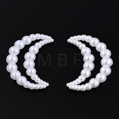 ABS Plastic Imitation Pearl Linking Rings OACR-T015-07-01-1