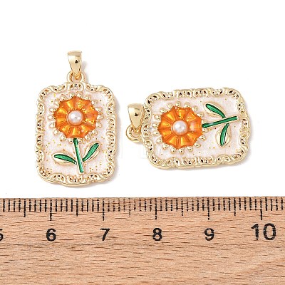 Brass Enamel Pendants KK-C143-49G-1