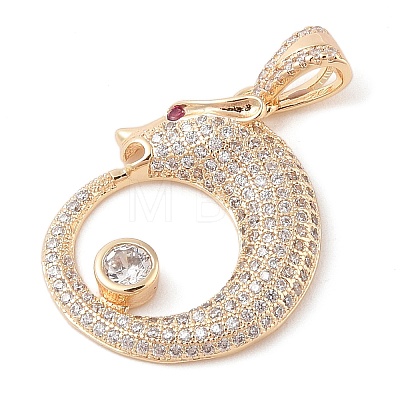 Brass Micro Pave Cubic Zirconia Pendants KK-S388-06G-1