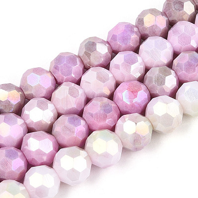 Anti-Tarnish Electroplate Glass Beads Strands EGLA-T021-10mm-15-05-1