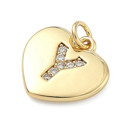 Brass Micro Pave Clear Cubic Zirconia Pendants KK-D229-01G-25-1