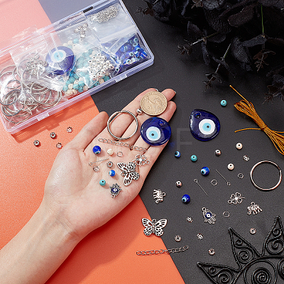   DIY Evil Eye Charm Keychain Making Kits DIY-PH0006-68-1