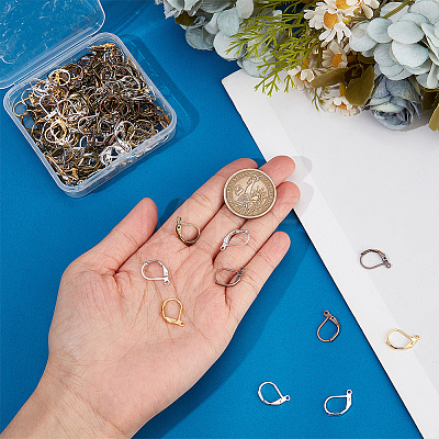 200Pcs 5 Colors Brass Leverback Earring Findings KK-SP0001-01-1