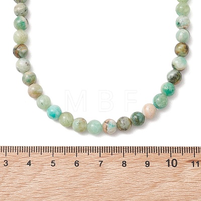 6.5MM Round Natural Green Line Jasper Beaded Necklaces for Women NJEW-JN05960-1