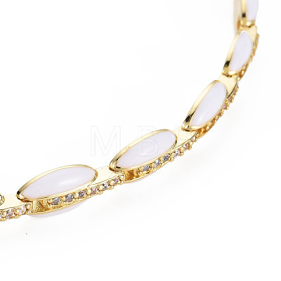 Brass Micro Pave Cubic Zirconia Link Tennis Necklaces for Women NJEW-T013-01G-08-1