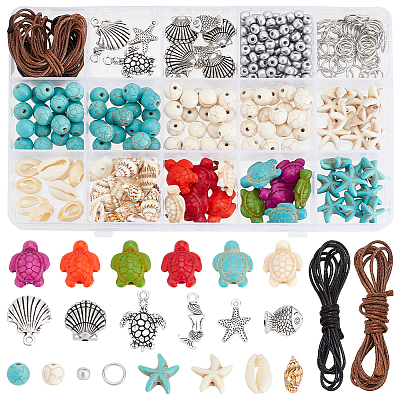   DIY Synthetic Turquoise Bracelet Necklace Making Kit DIY-PH0022-47-1