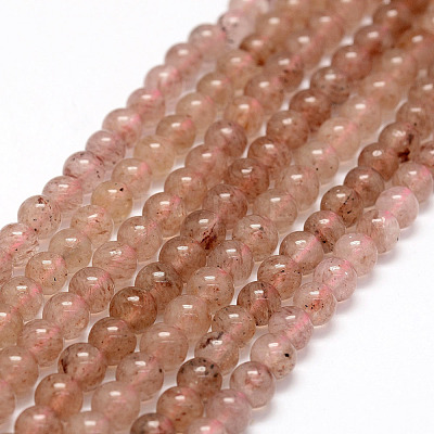 Natural Strawberry Quartz Beads Strands G-F364-07-6mm-1