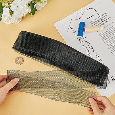 Polyester Elastic Deco Mesh Ribbons OCOR-WH0071-88A-02-1