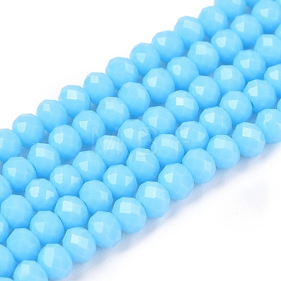 Opaque Solid Color Imitation Jade Glass Beads Strands EGLA-A044-P3mm-D08-1