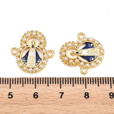 Brass Enamel Religion Virgin Connector Charms KK-L275-33G-1