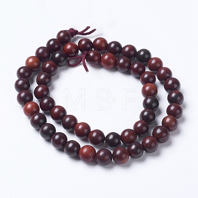 Natural Burmese Rosewood Beads Strands X-WOOD-J001-03-8mm-1