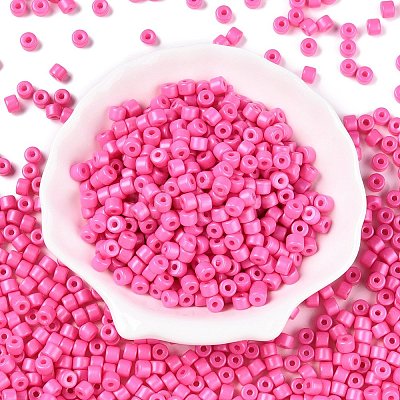 Opaque Baking Paint Glass Seed Beads SEED-T008-02I-1