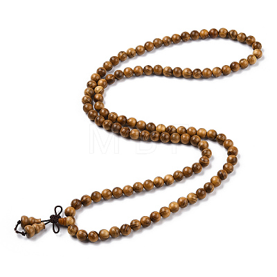 4-Loop Wrap Style Buddhist Jewelry WOOD-N010-021-1