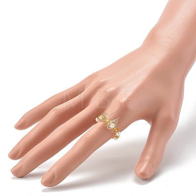 Imitate Austrian Crystal Bicone Glass Beaded Finger Rings X1-RJEW-TA00003-01-1