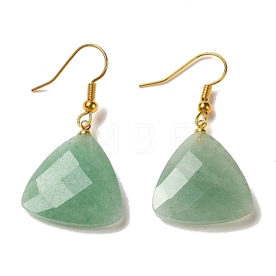 Natural Mixed Gemstone Faceted Triangle Dangle Earrings EJEW-E296-01G-1