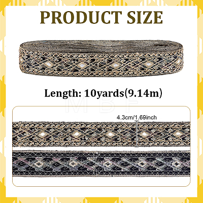 Ethnic Style Polyester Ribbon OCOR-WH0003-084B-1