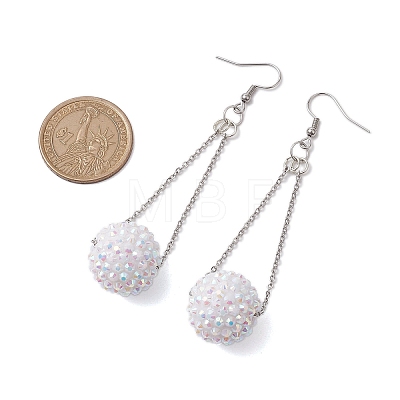 Resin Rhinestone Dangle Earring EJEW-JE05909-1