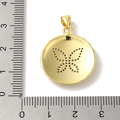 Brass Micro Pave Clear Cubic Zirconia Pendants KK-Z042-08G-1