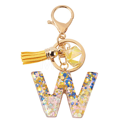Alloy Resin Polygon Keychains KEYC-TADJ0002-03G-W-1