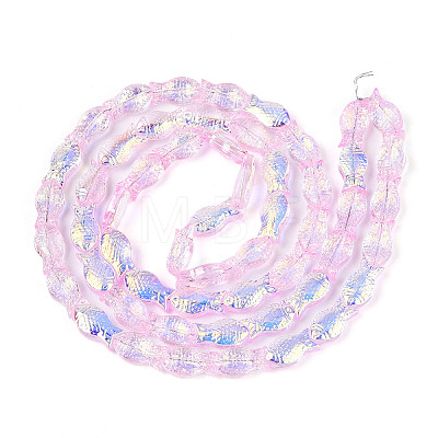 Transparency Electroplate Glass Beads Strands GLAA-T023-40A-06-1