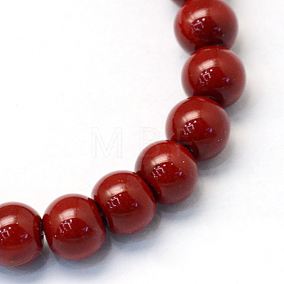 Baking Painted Pearlized Glass Pearl Round Bead Strands HY-Q003-4mm-35-1