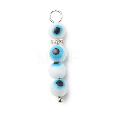 Handmade Evil Eye Lampwork  Pendants PALLOY-JF01725-02-1