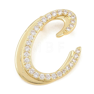 Brass Micro Pave Clear Cubic Zirconia Pendants CU-CBA8481-01G-C-1