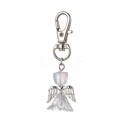 Angel Glass Pendant Decorations HJEW-JM01627-03-1