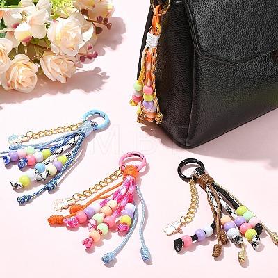 Polyester & Spandex Cord Pendant Decorations HJEW-YW00411-01-1