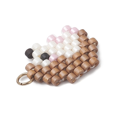 Beaded Hedgehog Charms PALLOY-MZ01094-01-1
