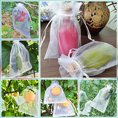 100pcs Large Organza Pouches Portable Shoes Bag Travel Storage Drawstring Bags OP-SP0001-03D-02-1