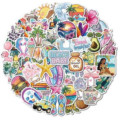 50Pcs PP Plastic Sticker PW-WG74AFC-01-1