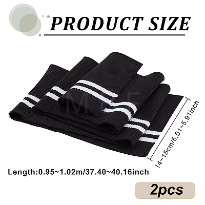 2Pcs 95% Cotton & 5% Elastic Fiber Ribbing Fabric for Cuffs FIND-BC0004-45A-1