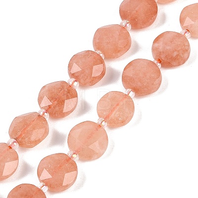 Natural Sunstone Beads Strands G-C116-A61-01-1