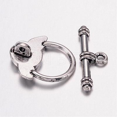 Tibetan Style Rose Toggle Clasps for Valentine's Jewelry Making X-LF0026Y-NF-1